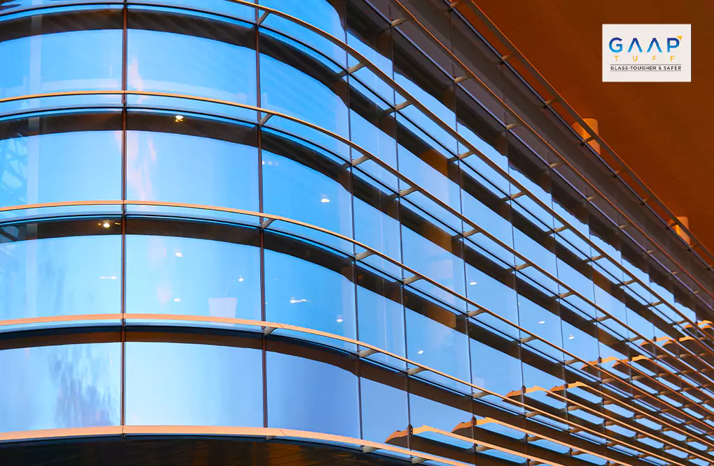 Modern Glass Building Facade with Blue-tinted Windows