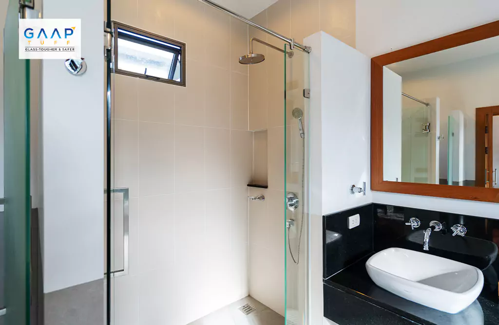 Old Shower Area with a Custom Glass Shower Cubicle