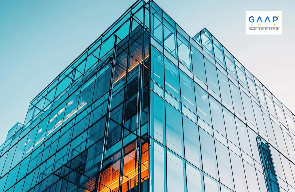 High-Rise With Reflective Toughened Glass Facade and Sleek Design