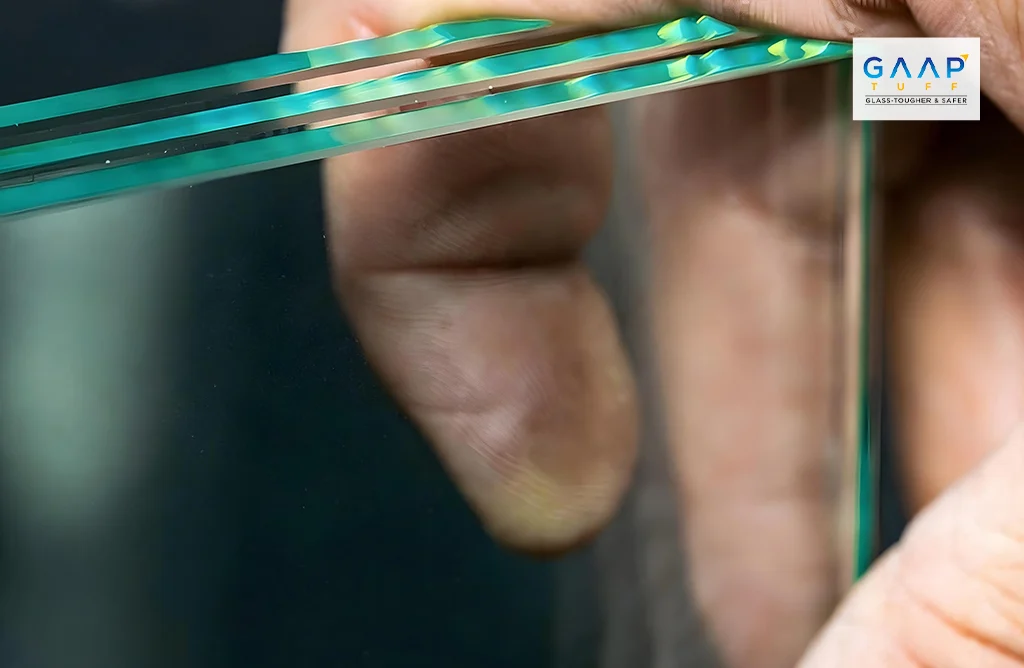 Stacked Toughened Glass Sheets Showing Durability and Clarity