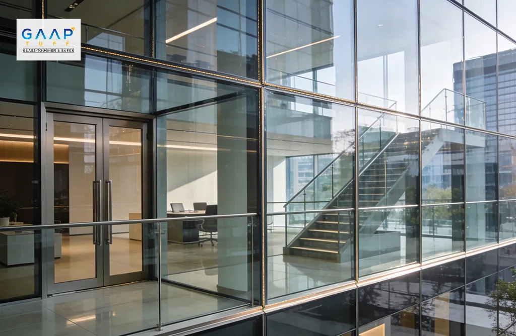 Commercial Building With Toughened Glass Facade for Modern Architectural Design