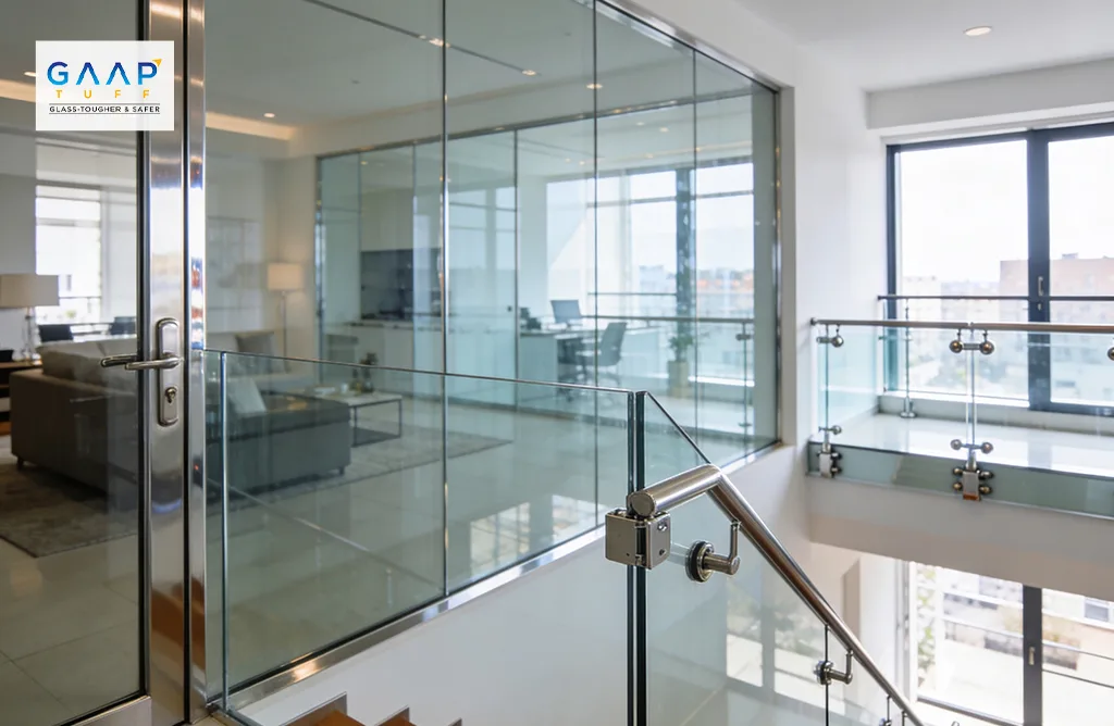 Modern Interior With Toughened Glass Railings and Partitions for Stylish Homes