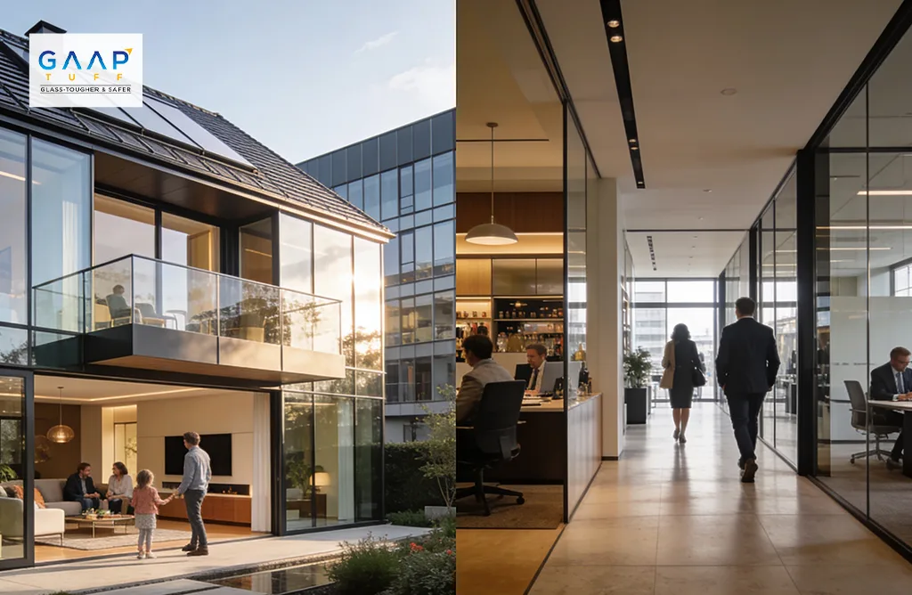 Toughened Glass Used in Residential and Office Interiors for Safety and Style