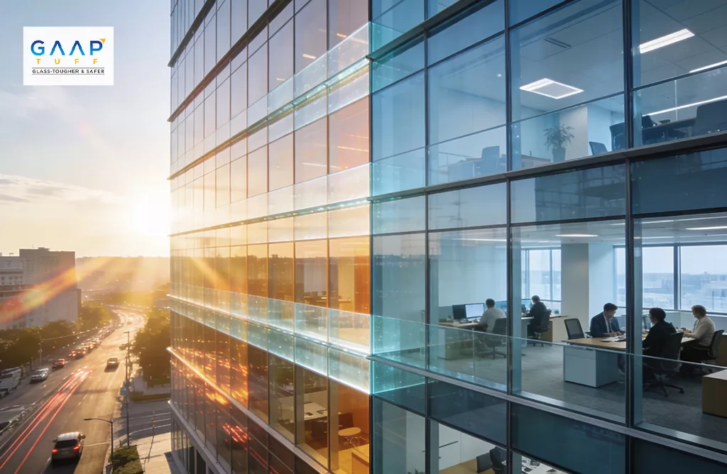 Energy-Efficient Office Exterior with Insulated Glass Panels