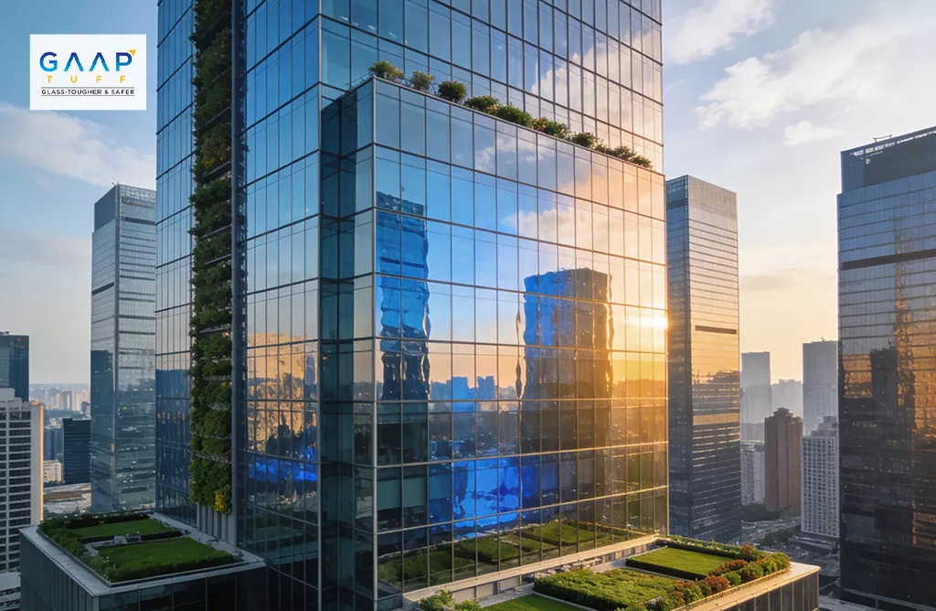 Modern Commercial Building with Double Glazed Glass Facade