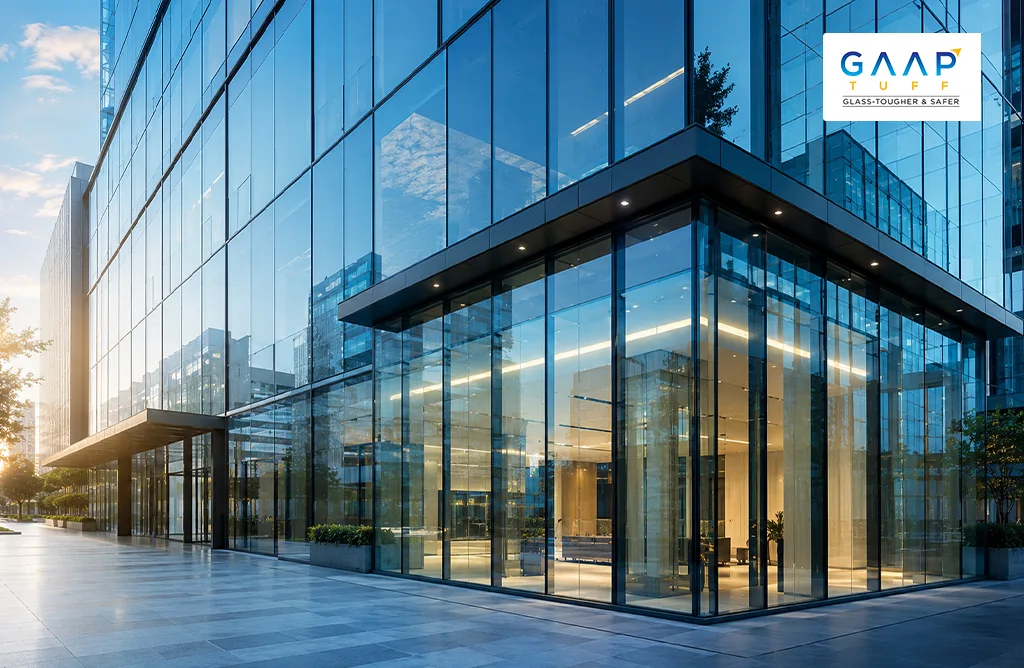 Modern Glass Facade Building with Premium Processed Architectural Glass